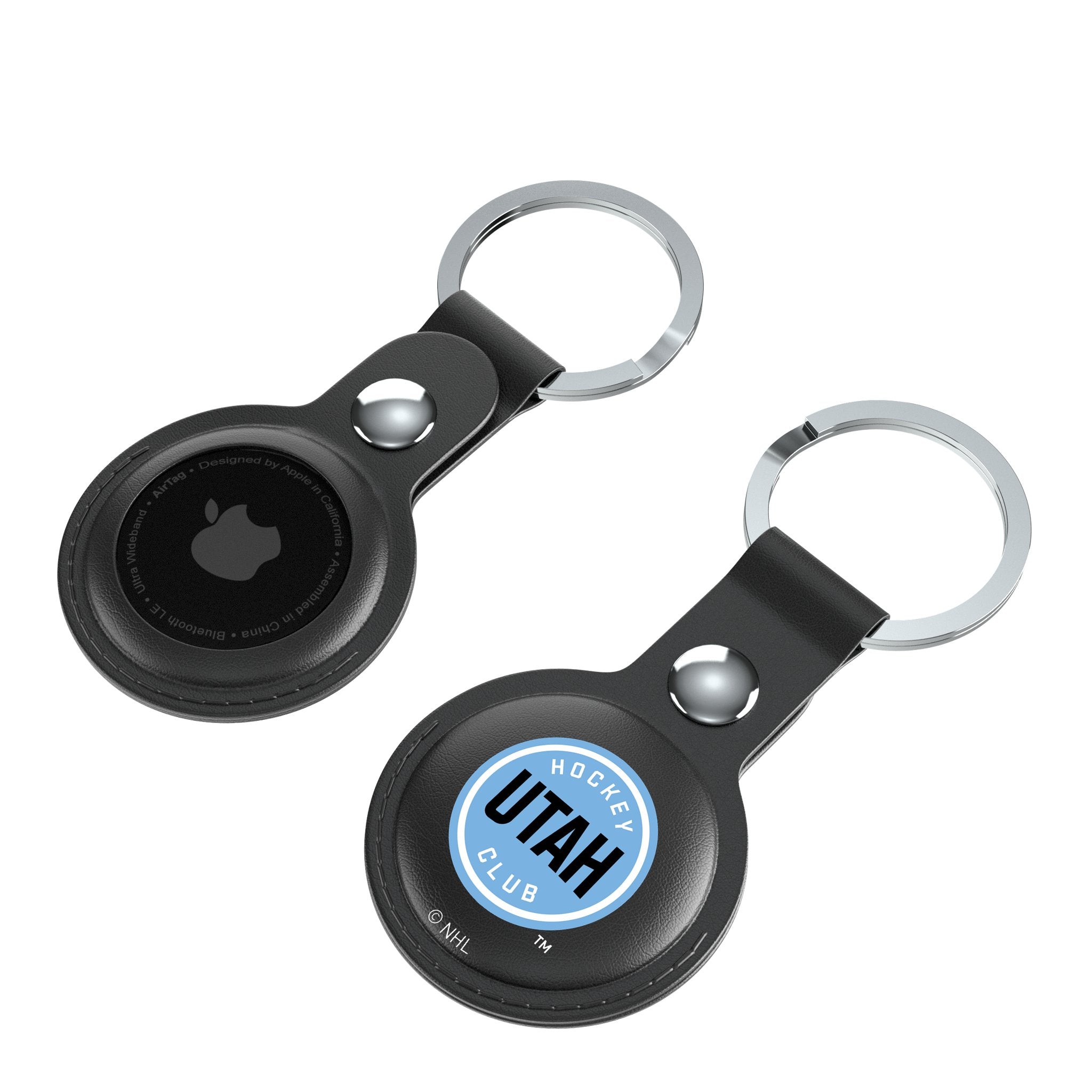 Utah Hockey Club Insignia Black Airtag Holder 2-Pack Mobile Accessories Keyscaper   