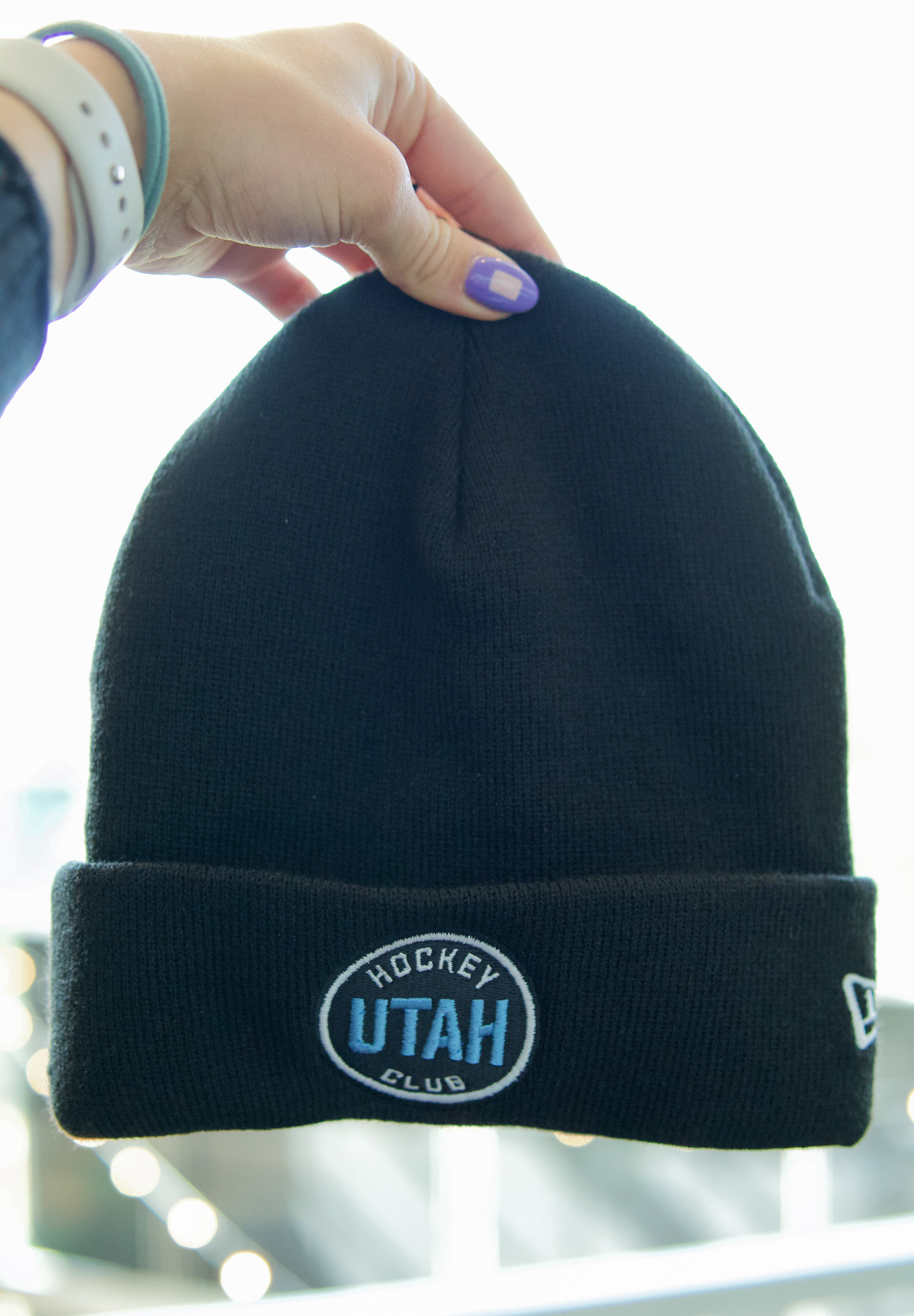 Utah Hockey Black Circle Logo Knit - Black - New Era Beanies/Knits New Era   