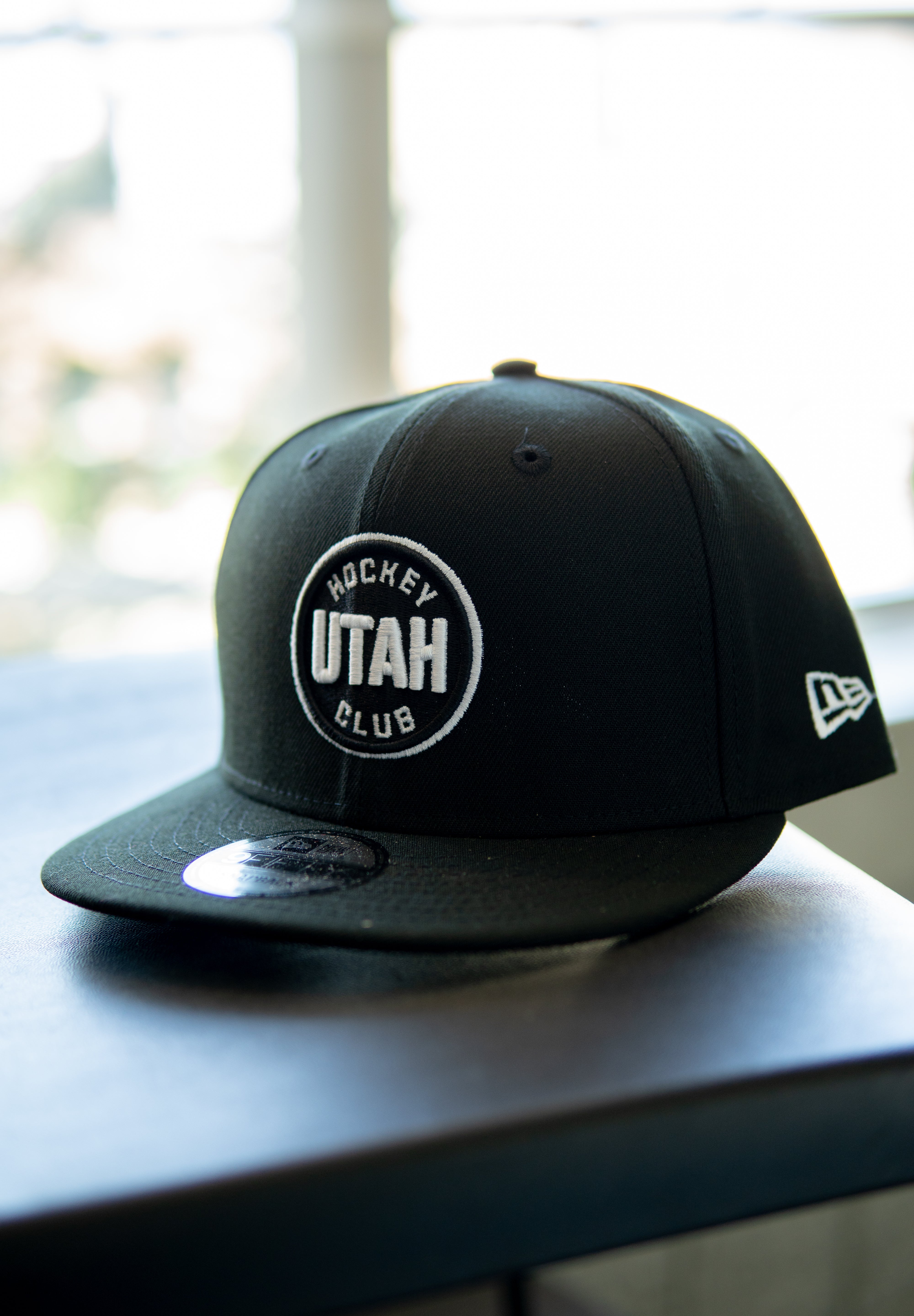 Utah Hockey WOB Outline Circle Logo 9Fifty Hat - Black - New Era