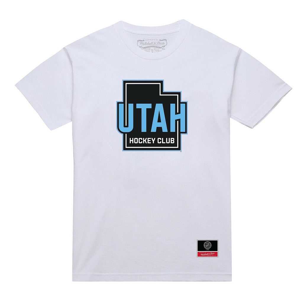 Utah Hockey State Lockup SS Tee - White - Mitchell & Ness T-Shirt Mitchell & Ness   