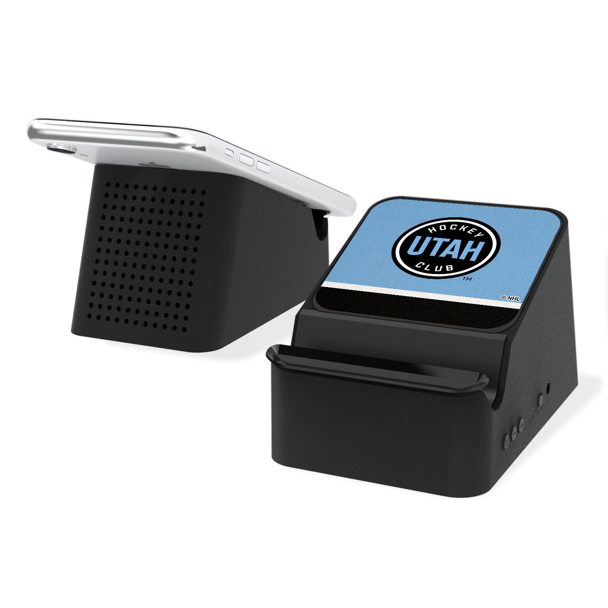 Utah Hockey Club Stripe Wireless Charging Station and Bluetooth Speaker