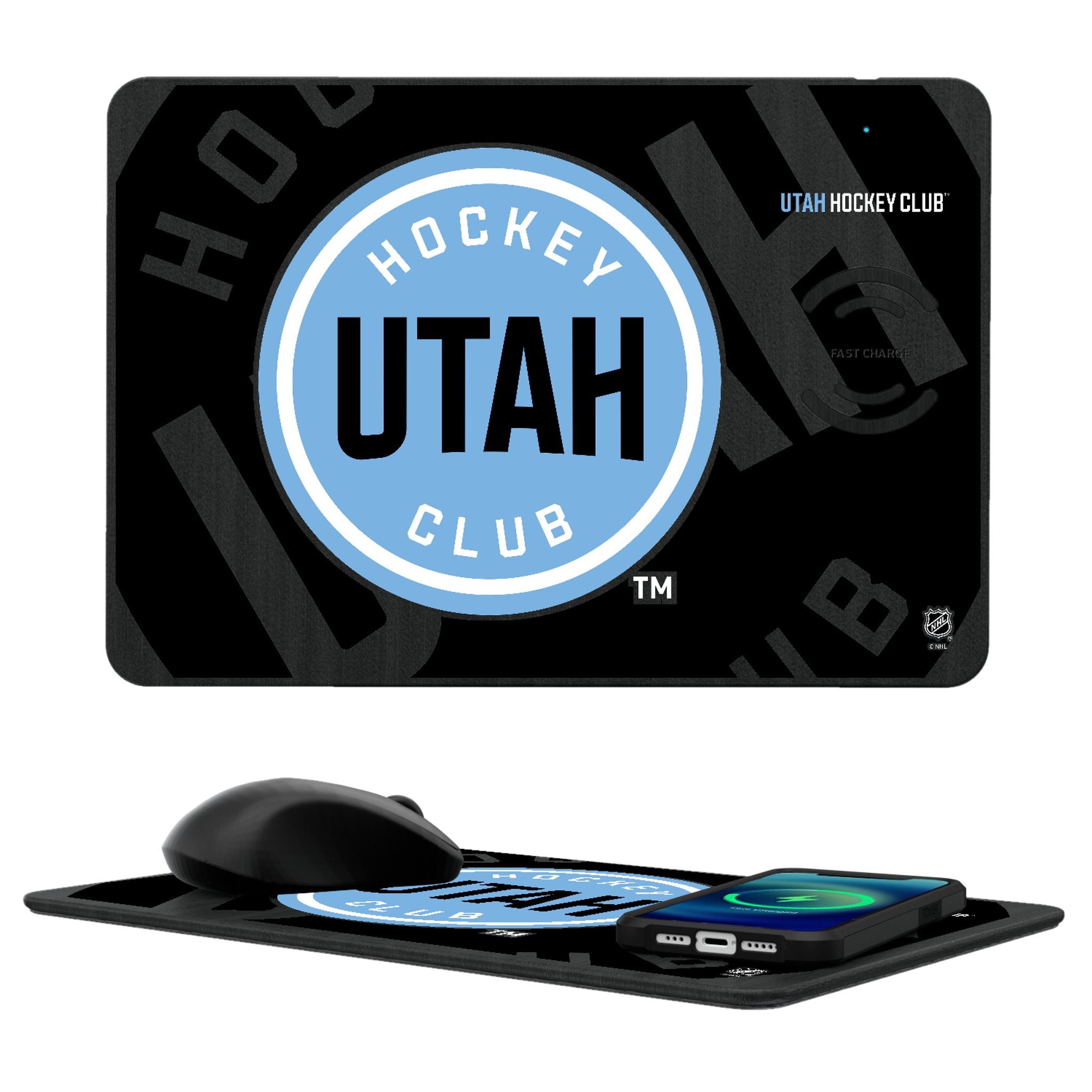 Utah Hockey Club Monocolor Tilt 15-Watt Wireless Charger and Mouse Pad Office Products Keyscaper Default Title  