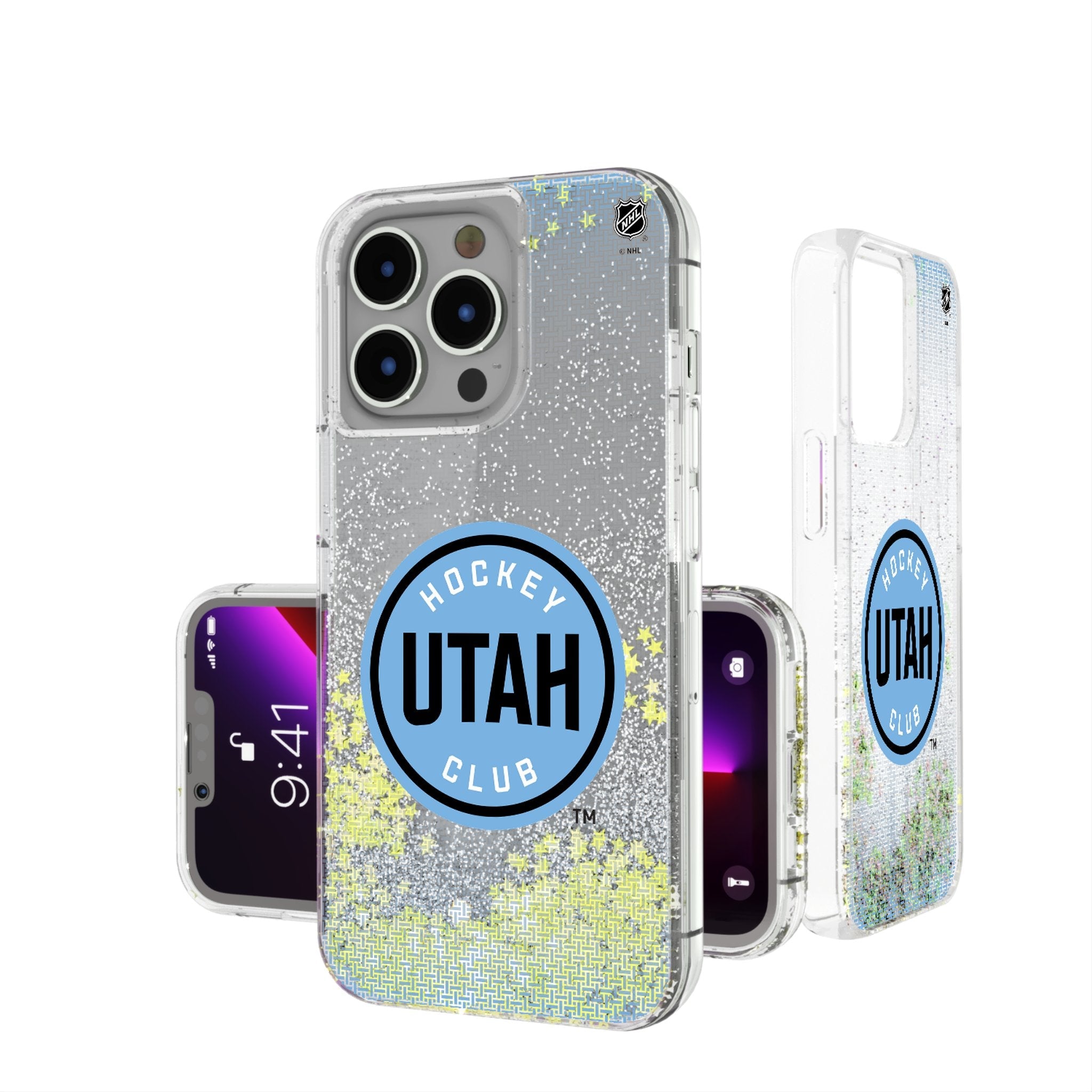 Utah Hockey Club Linen Glitter Phone Case