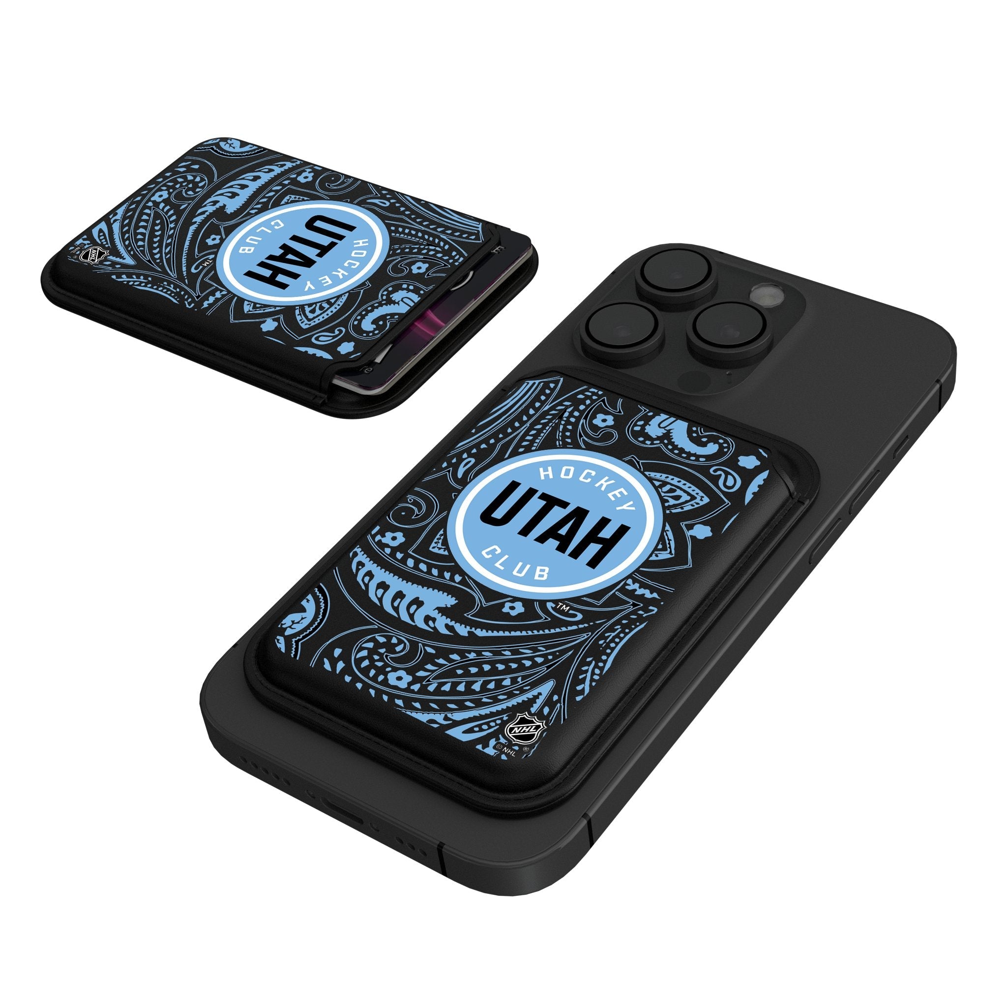 Utah Hockey Club Paisley Black Magnetic Credit Card Wallet Mobile Accessories Keyscaper Default Title  