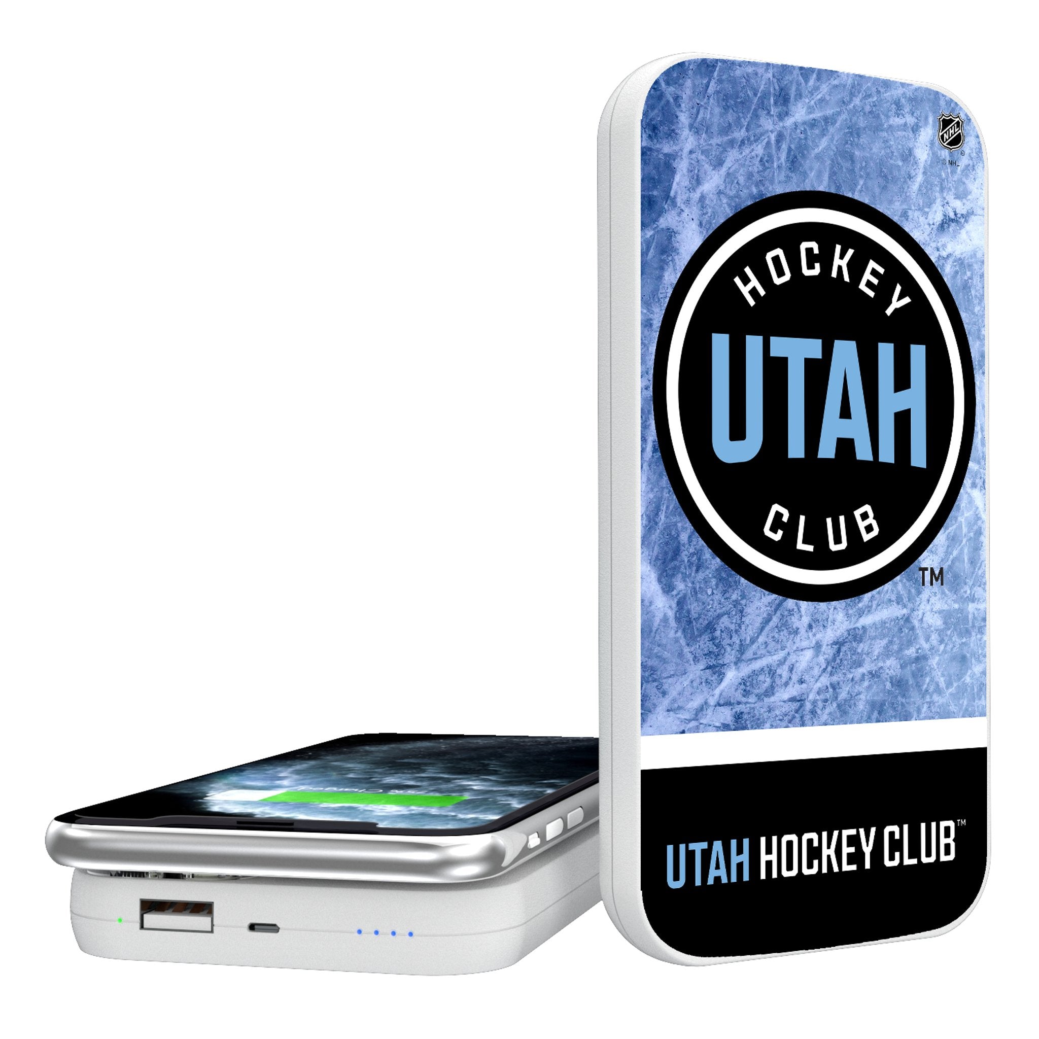 Utah Hockey Club Ice Wordmark 5000mAh Portable Wireless Charger Chargers and Powerbanks Keyscaper Default Title  