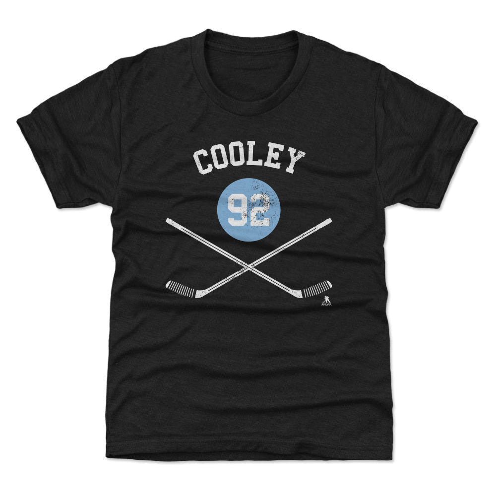 Logan Cooley Utah Sticks WHT Kids T-Shirt 500 LEVEL Tri Black YXS Kids T-Shirt