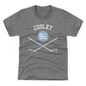 Logan Cooley Utah Sticks WHT Kids T-Shirt 500 LEVEL Tri Gray YXS Kids T-Shirt