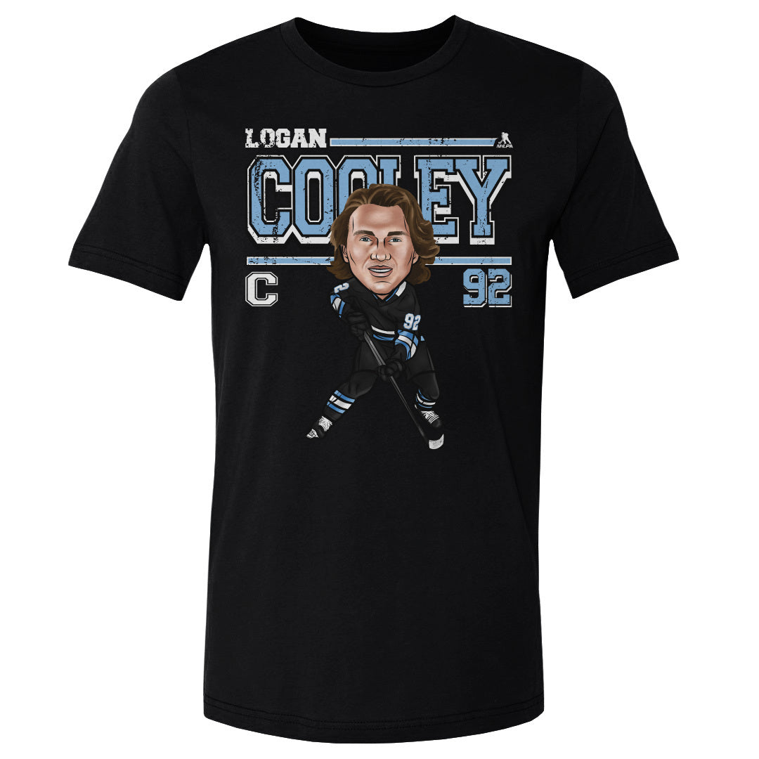 Logan Cooley Utah Cartoon WHT Men's Cotton T-Shirt 500 LEVEL Black S Men's Cotton T-Shirt