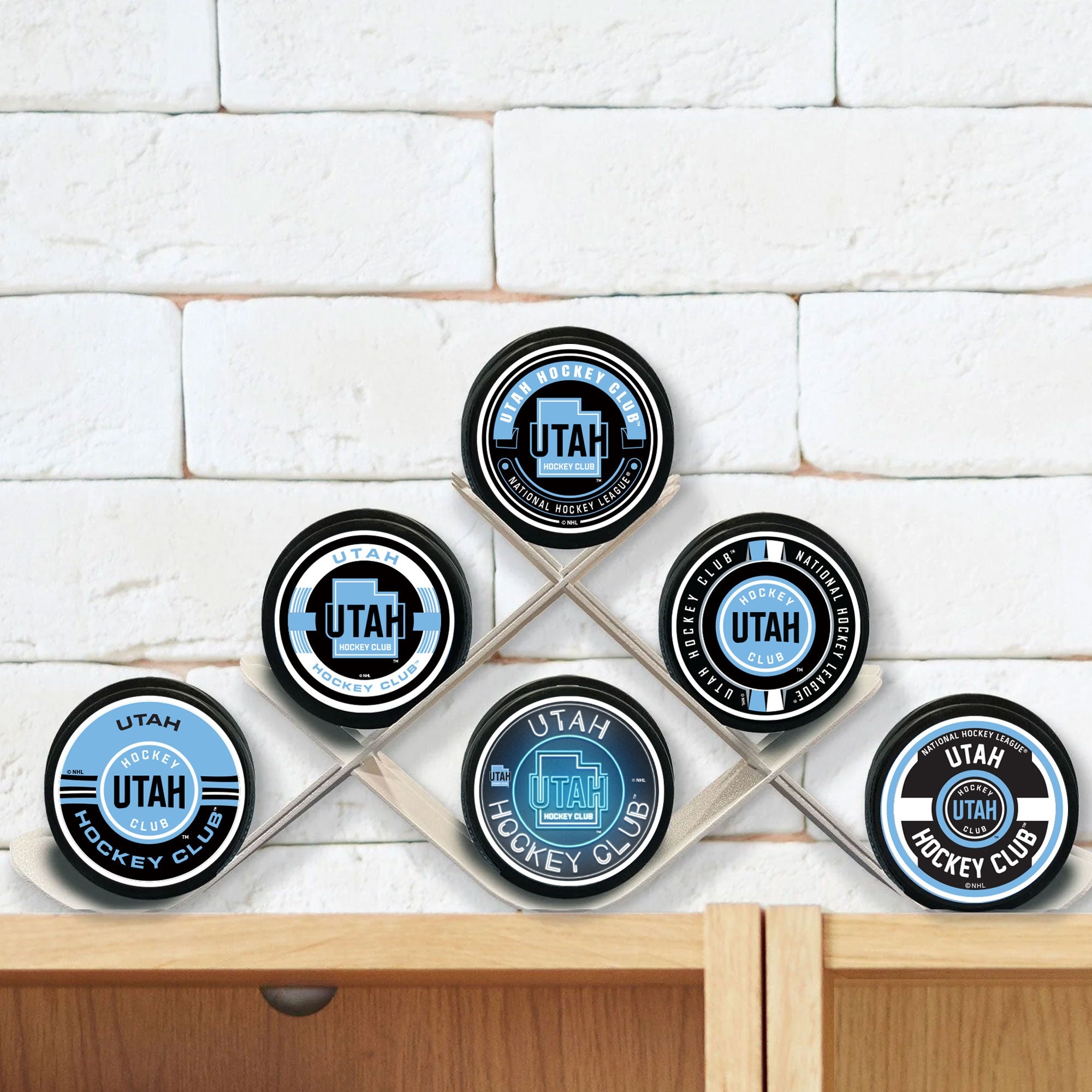 Utah Hockey Club Puck Set with Metal Stand (7-Piece)