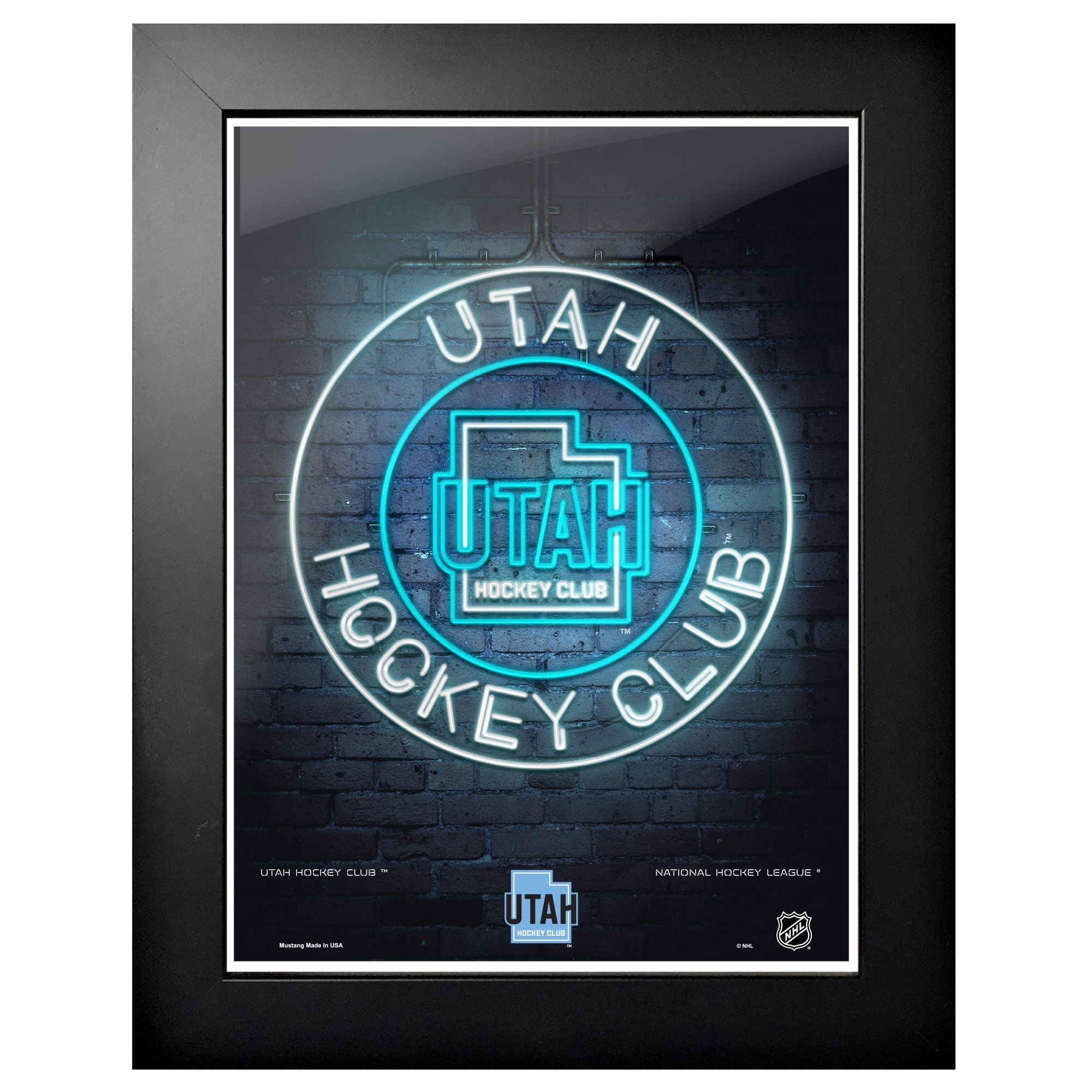 Utah Hockey Club Art | Neon Frame 12" x 16" Wall Decor Sports Decor   