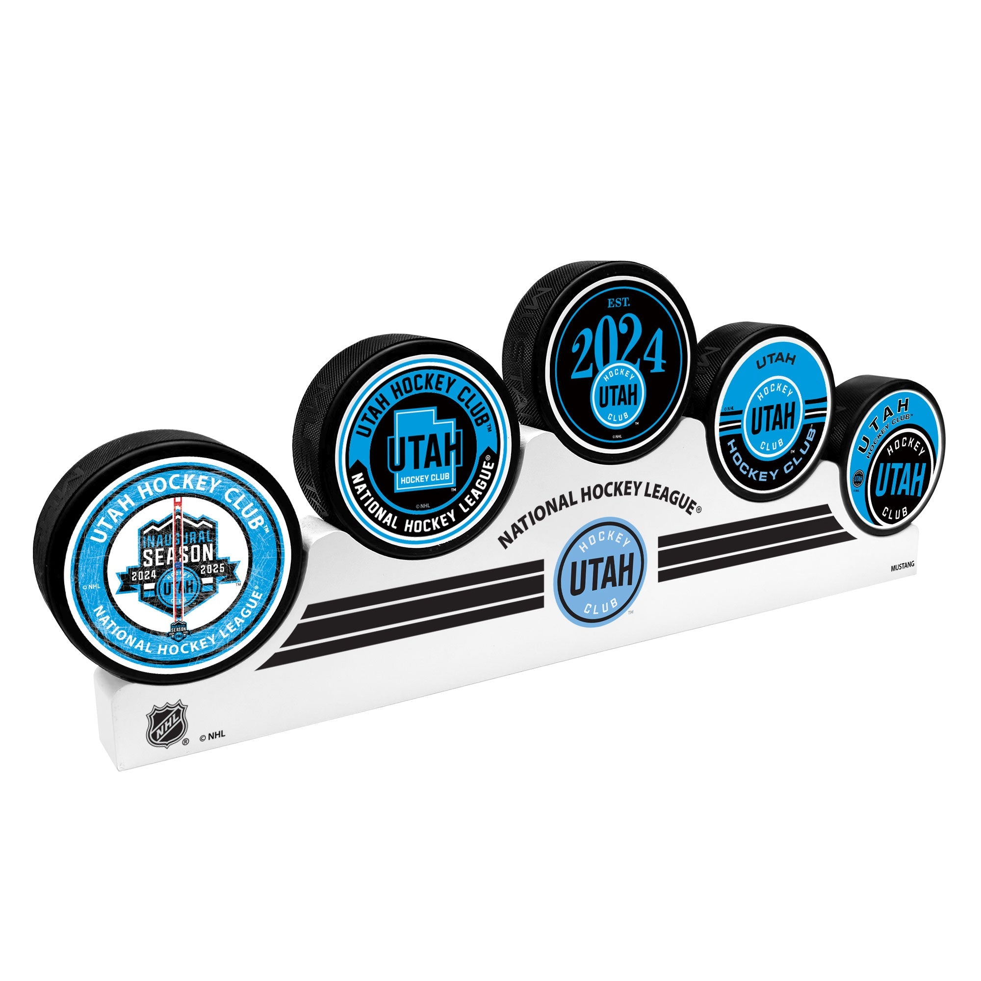 Utah Hockey Club - 5 Puck Podium Set Pucks Sports Decor   