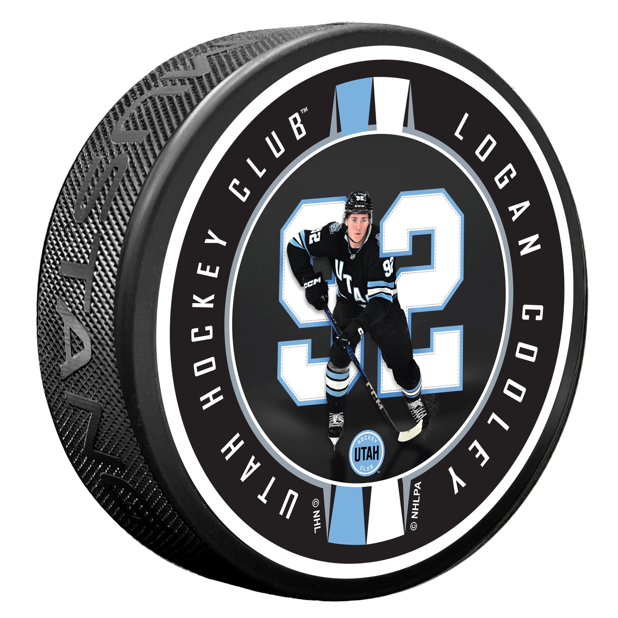 Logan Cooley | Breakout Ribbon | Utah Hockey Club Pucks Sports Decor