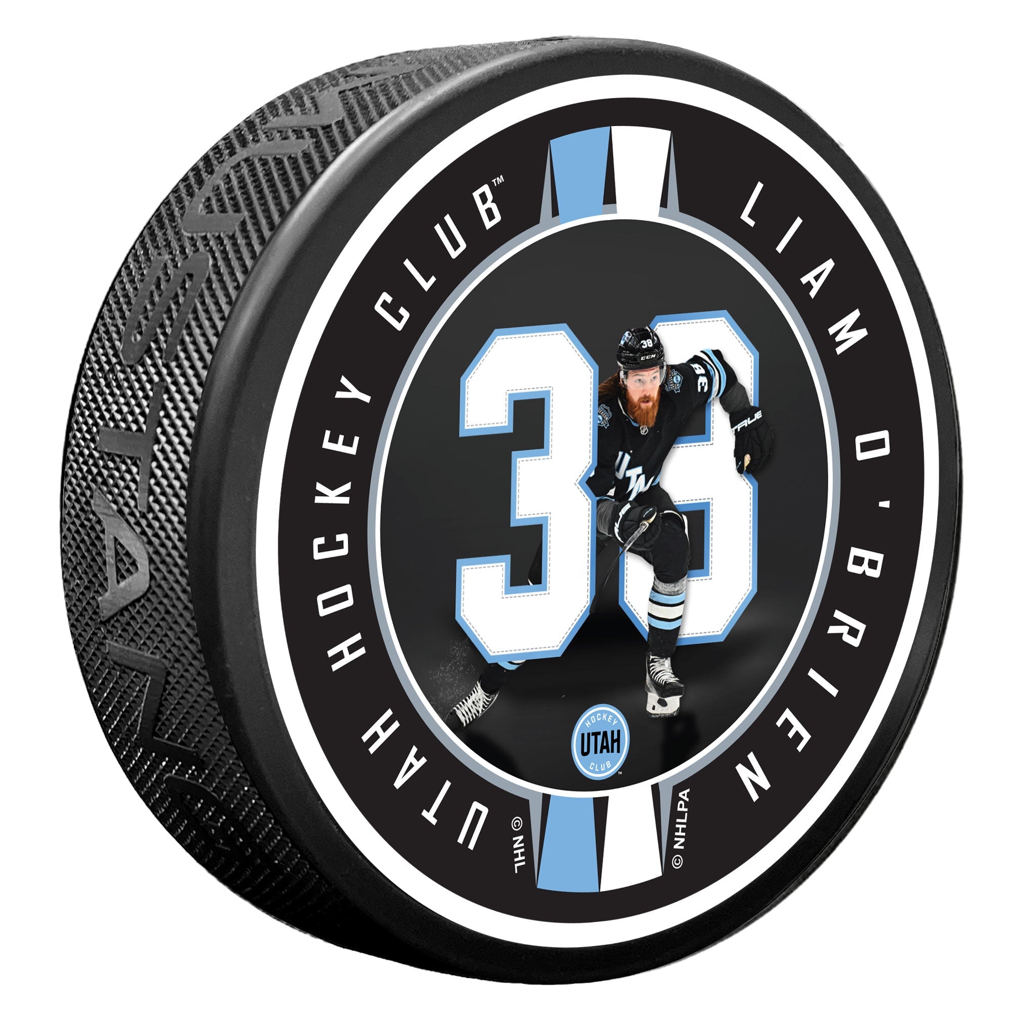 Liam O’Brien | Breakout Ribbon | Utah Hockey Club Pucks Sports Decor