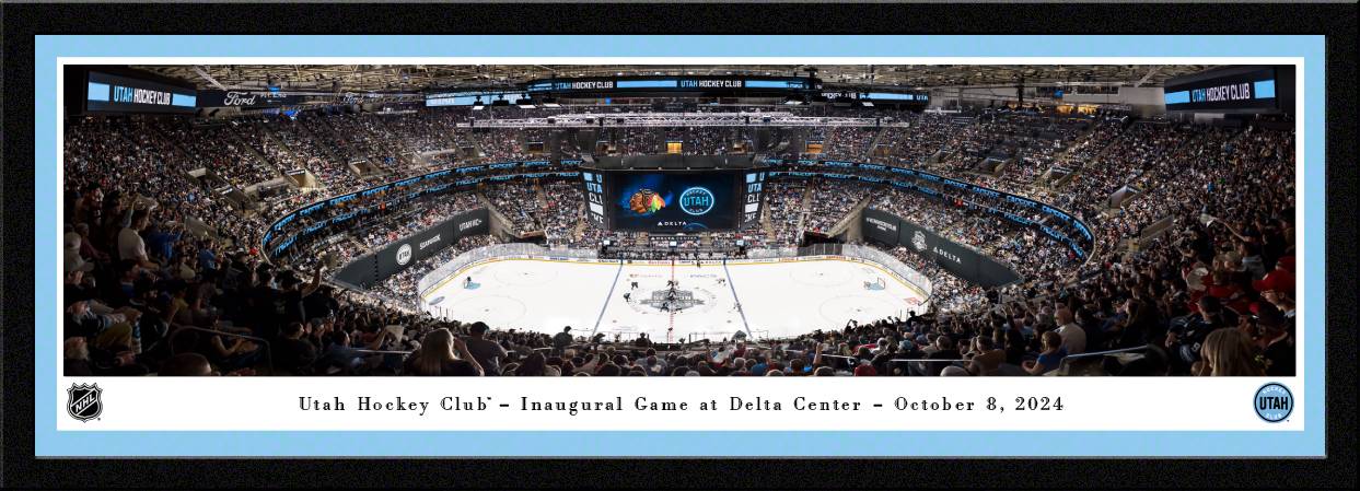 2024 Inaugural Game Fan Cave Decor - Utah Hockey Club Panoramic Picture - Blakeway Panorama