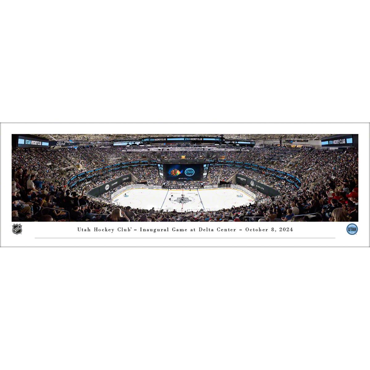 2024 Inaugural Game Fan Cave Decor - Utah Hockey Club Panoramic Picture - Blakeway Panorama Panoramic Picture Blakeway Panorama