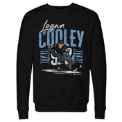 Logan Cooley Utah Player Name WHT Men's Crewneck Sweatshirt 500 LEVEL Black S Men's Crewneck Sweatshirt