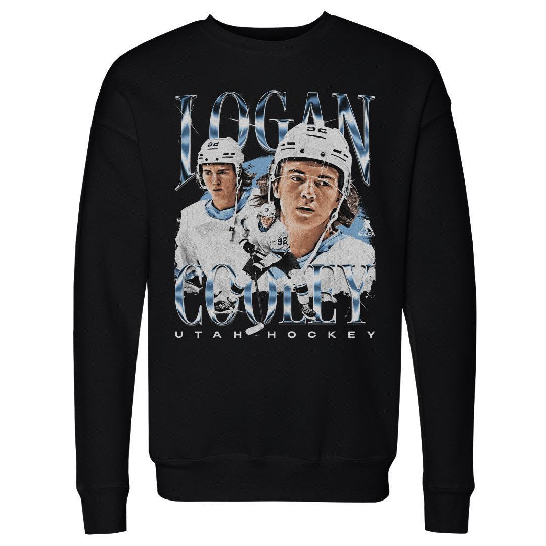 Logan Cooley Utah Vintage WHT Men's Crewneck Sweatshirt 500 LEVEL Men's Crewneck Sweatshirt Black S