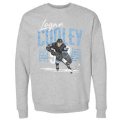 Logan Cooley Utah Player Name WHT Men's Crewneck Sweatshirt 500 LEVEL Heather Gray S Men's Crewneck Sweatshirt