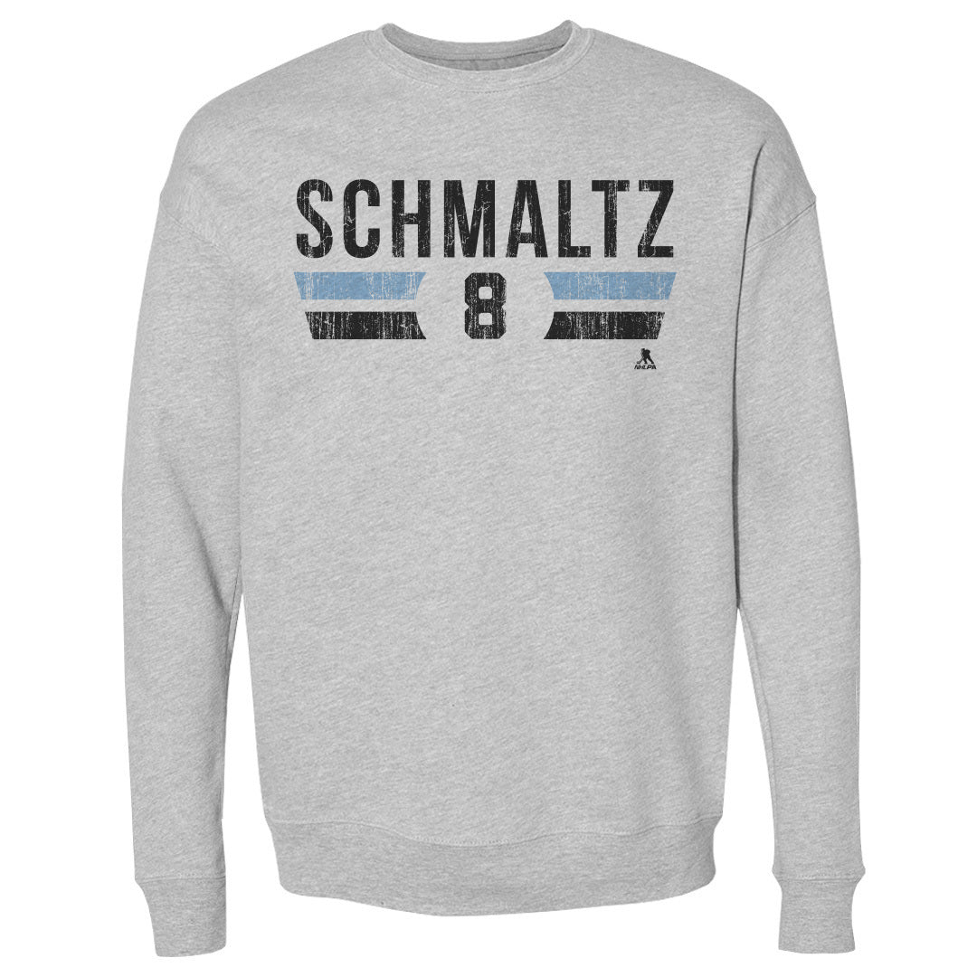 Nick Schmaltz Utah Font Men's Crewneck Sweatshirt 500 LEVEL Heather Gray S Men's Crewneck Sweatshirt