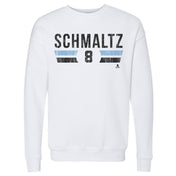 Nick Schmaltz Utah Font Men's Crewneck Sweatshirt 500 LEVEL White S Men's Crewneck Sweatshirt