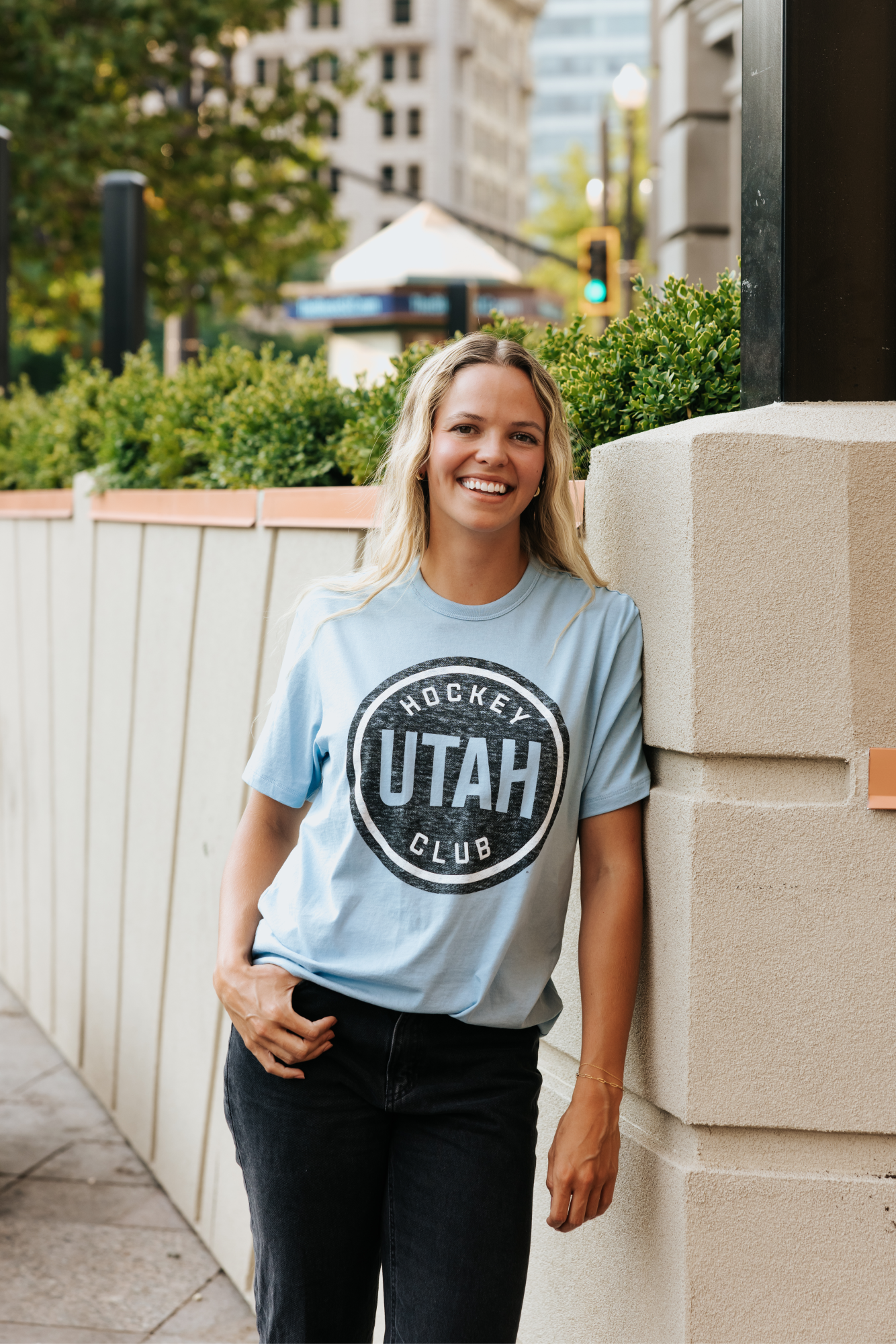 Utah Hockey Circle Franklin Gulf Tee - Light Blue - 47 Brand T-Shirt 47 Brand   