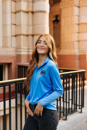 Women's Utah Hockey Tribute Half Zip Pullover - Light Blue - Antigua