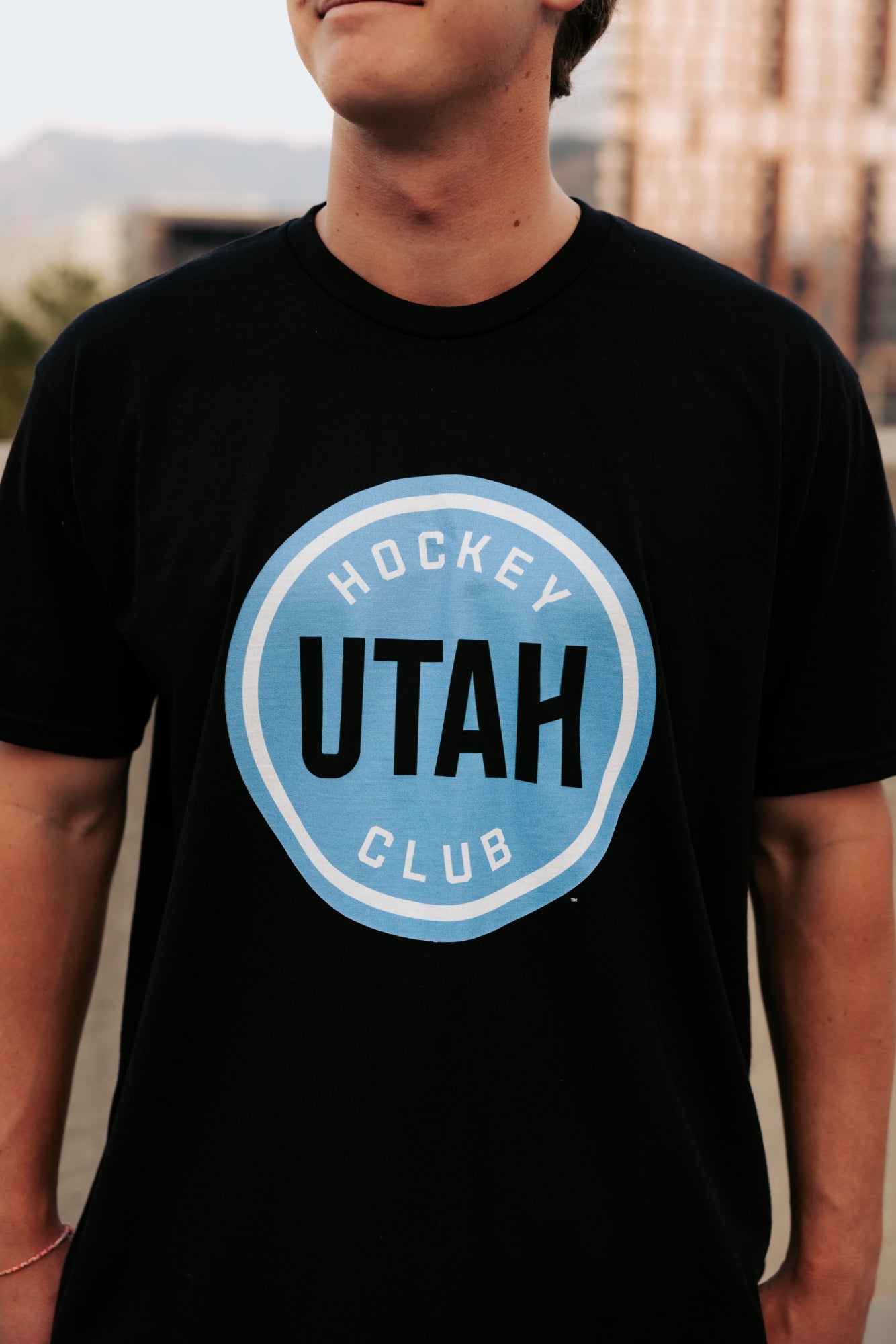 Utah Hockey Circle Lockup SS Tee - Black - Mitchell & Ness