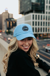 Utah Hockey Circle Columbia Clean Up Hat - Light Blue - 47 Brand