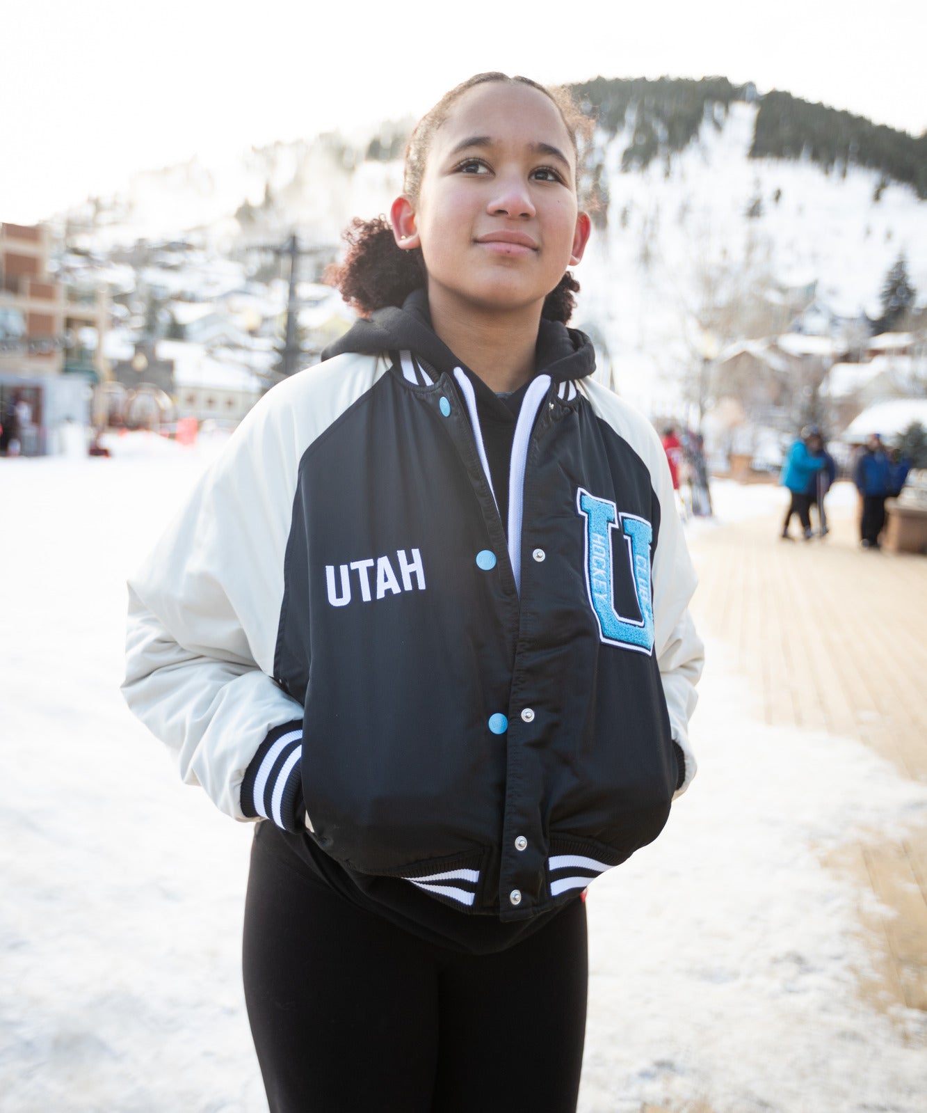 Utah Hockey Crop Letterman Jacket - Thunderwear Jackets Thunderwear