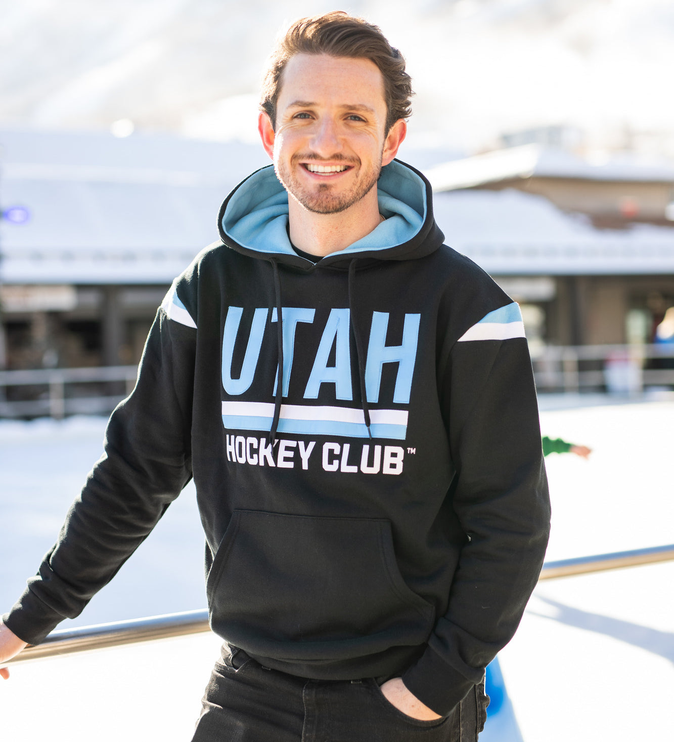 Utah Hockey Shoulder Stripe Hoodie - Thunderwear Hoodies Thunderwear