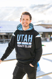 Utah Hockey Shoulder Stripe Hoodie - Thunderwear Hoodies Thunderwear