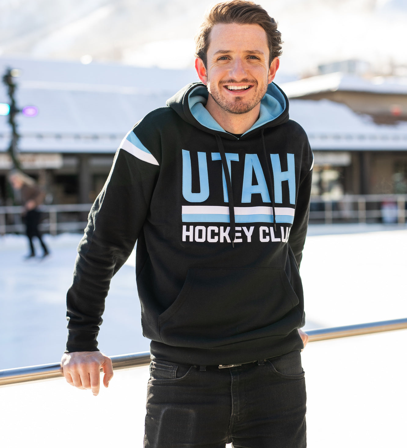 Utah Hockey Shoulder Stripe Hoodie - Thunderwear Hoodies Thunderwear