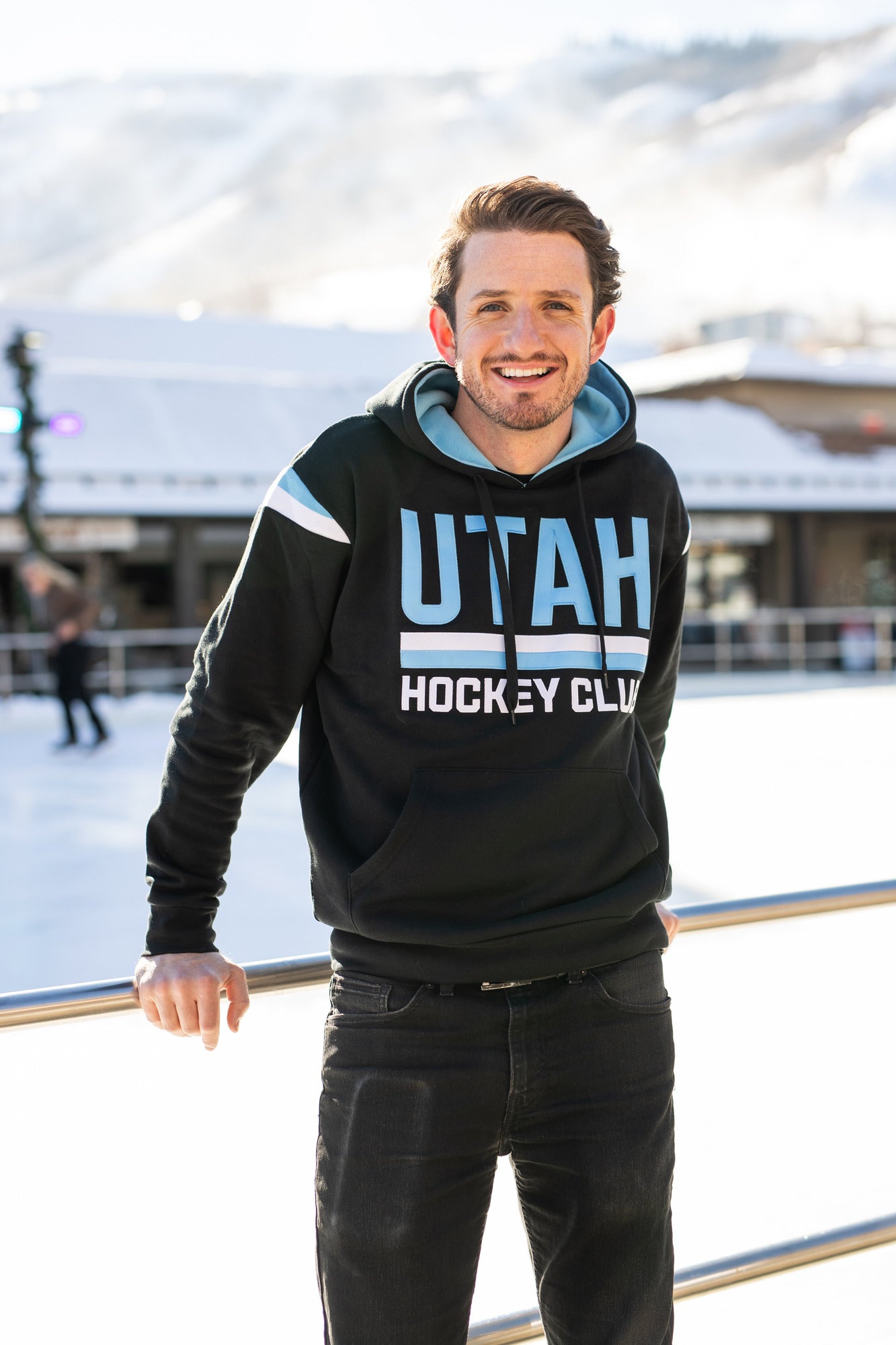 Utah Hockey Shoulder Stripe Hoodie - Thunderwear Hoodies Thunderwear