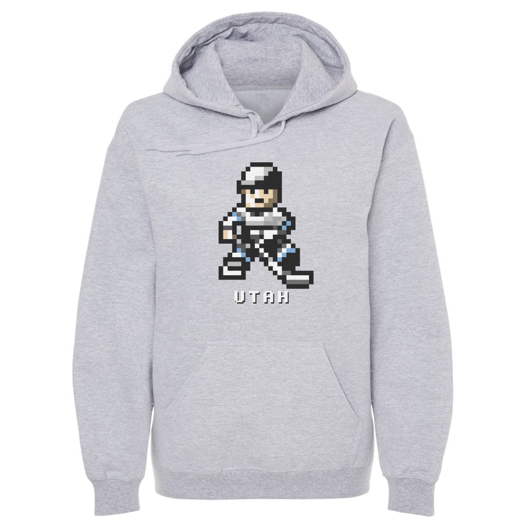 Utah Hockey 8 bit WHT Men's Hoodie 500 LEVEL Men's Hoodie Gray S