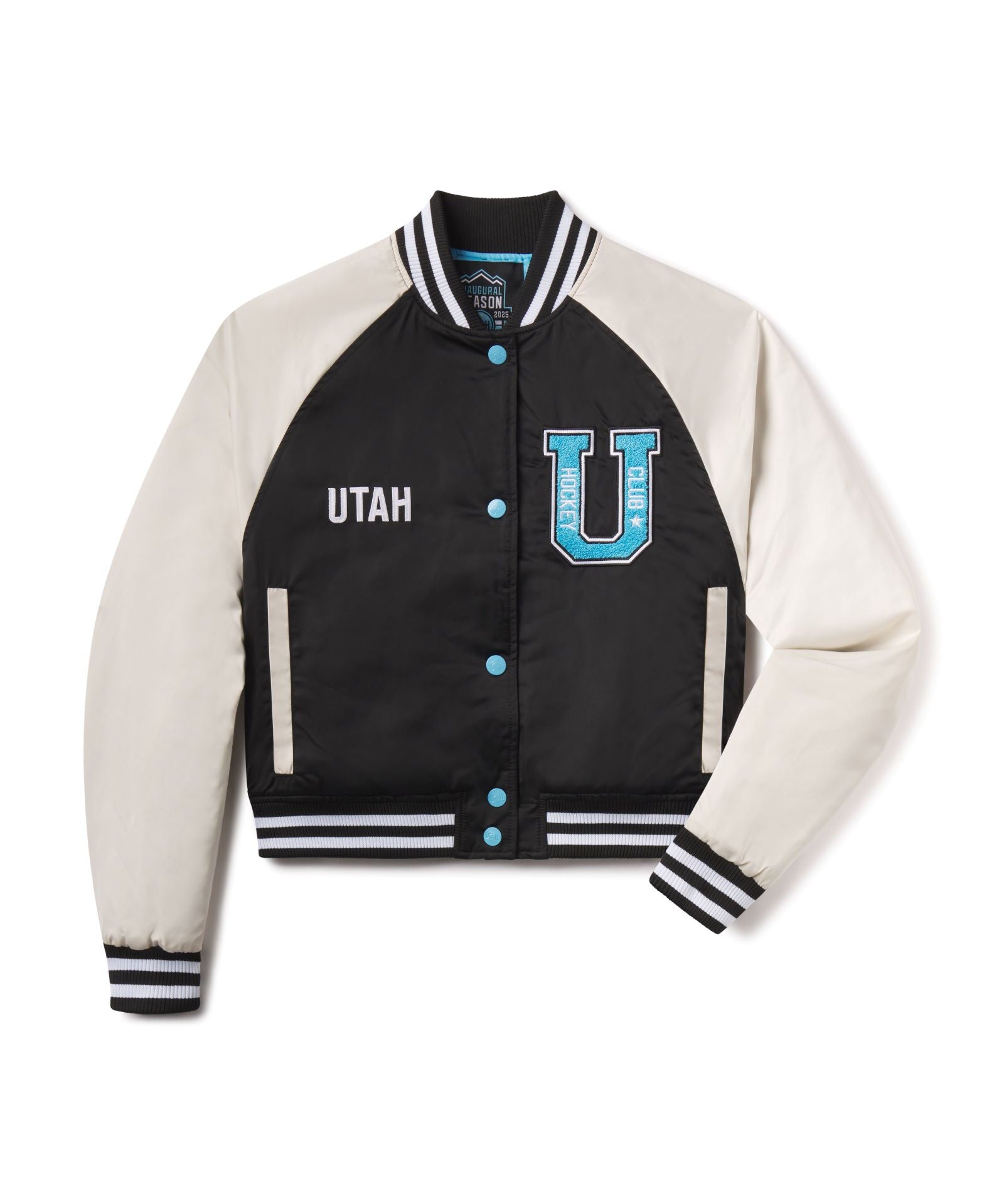 Utah Hockey Crop Letterman Jacket - Thunderwear Jackets Thunderwear