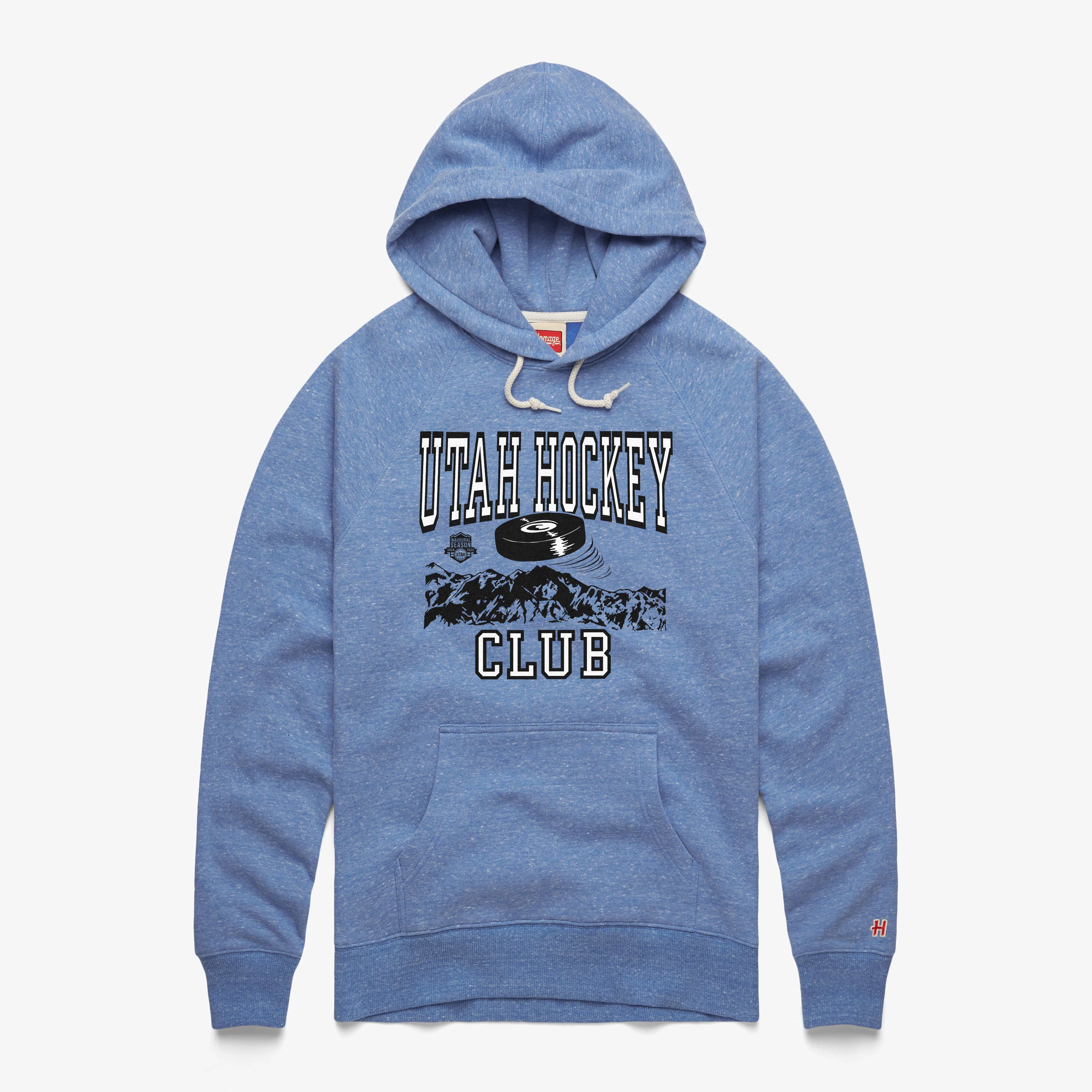 Utah Hockey Flying Puck Hoodie - Blue - Homage Hoodies Homage