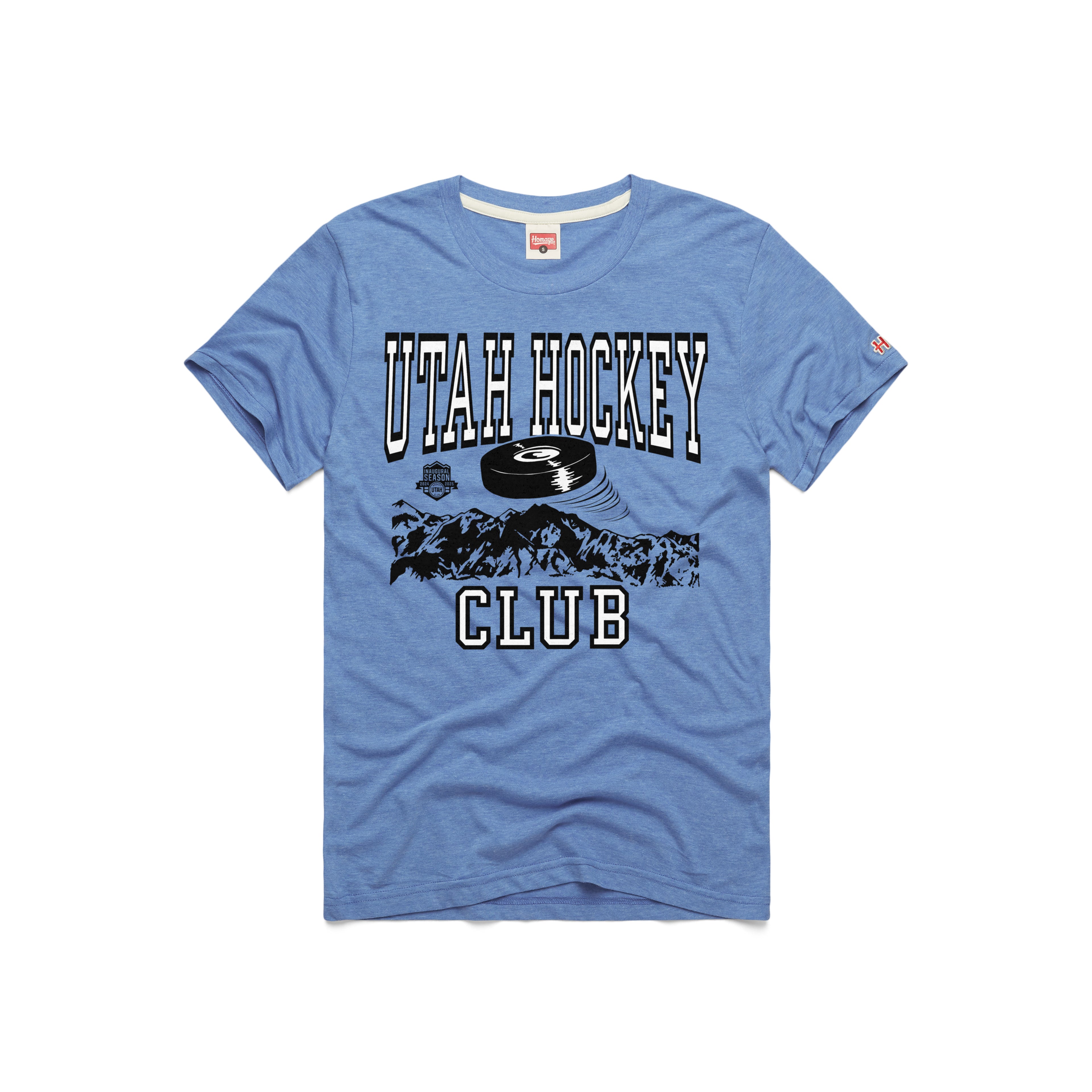 Utah Hockey Flying Puck Short Sleeve Tee - Blue - Homage T-Shirt Homage