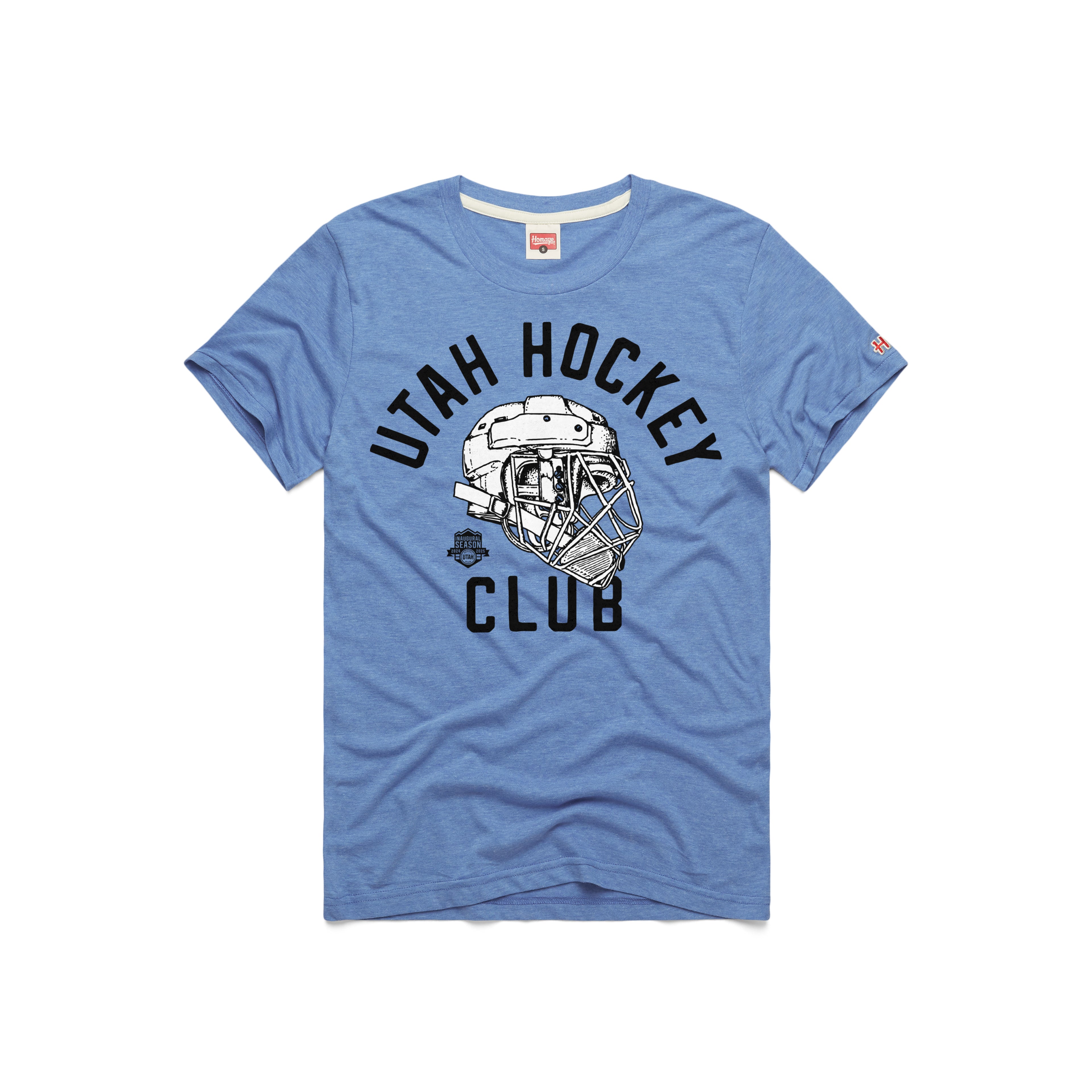 Utah Hockey Helmet Short Sleeve Tee - Blue - Homage T-Shirt Homage