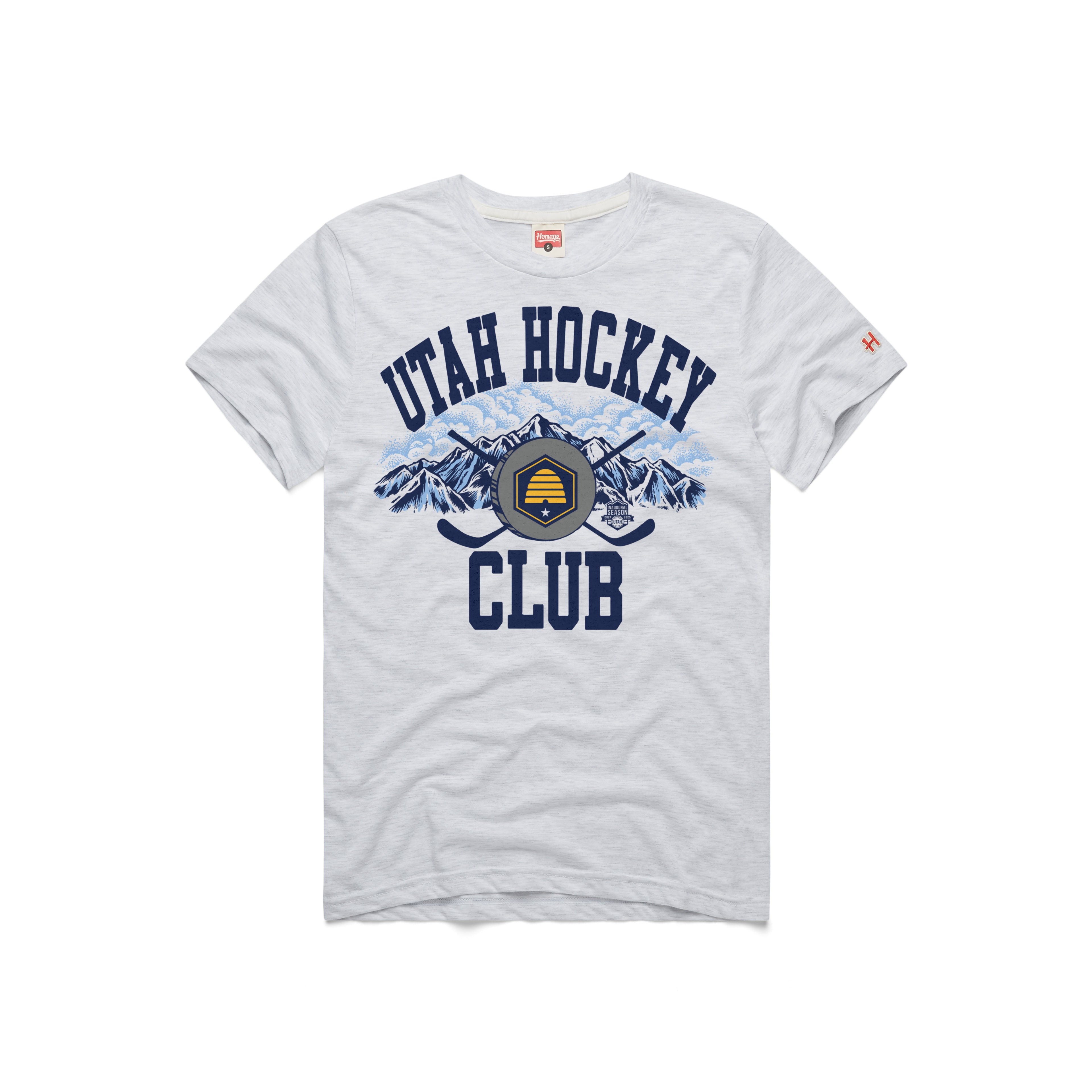 Utah Hockey State Flag Short Sleeve Tee Ash - White - Homage T-Shirt Homage