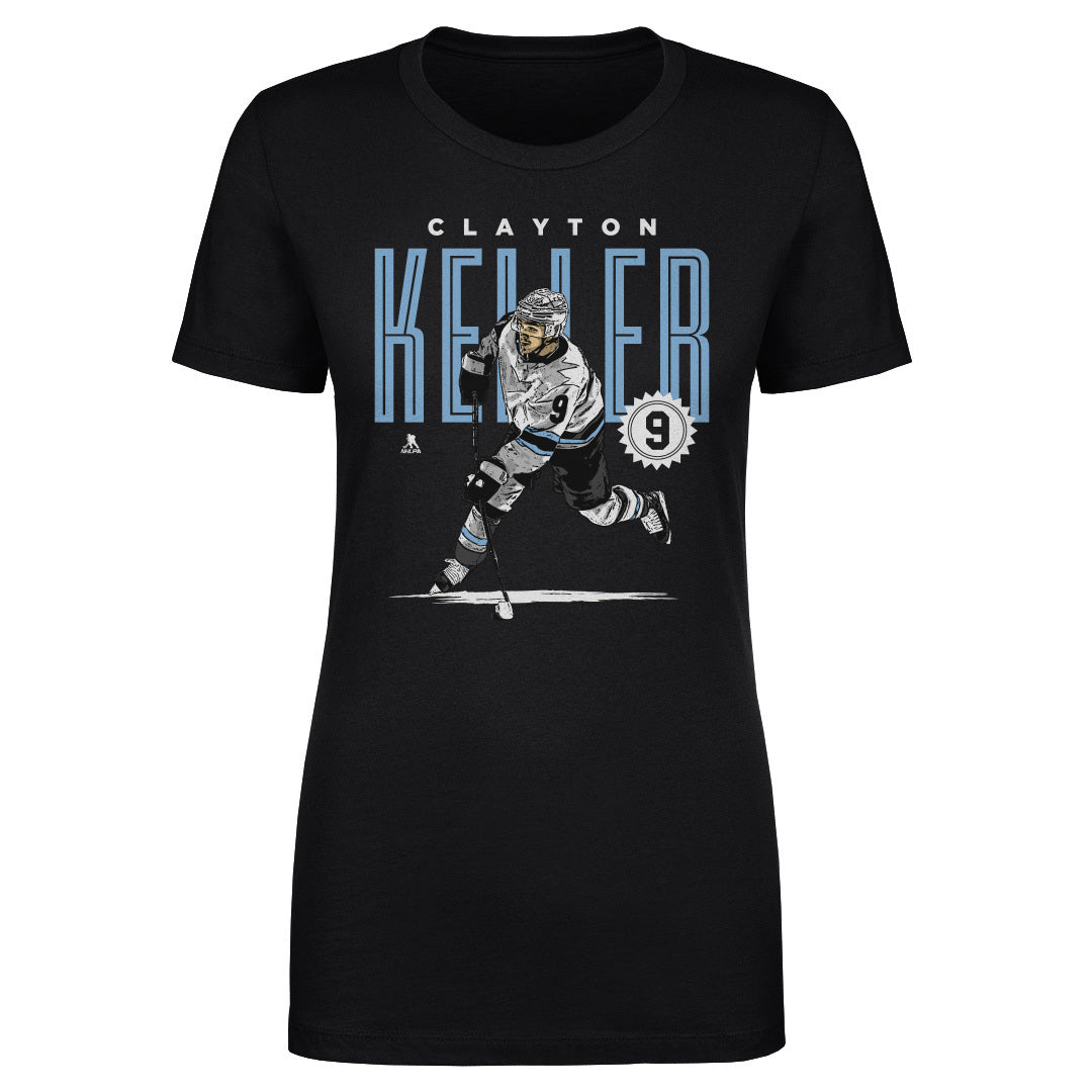 Clayton Keller Utah Card WHT Women's T-Shirt 500 LEVEL Black S Women's T-Shirt