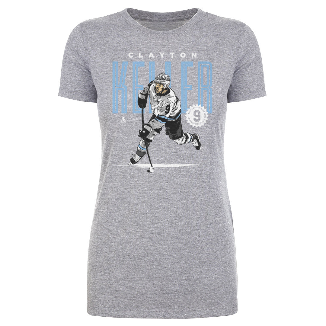 Clayton Keller Utah Card WHT Women's T-Shirt 500 LEVEL Heather Gray S Women's T-Shirt