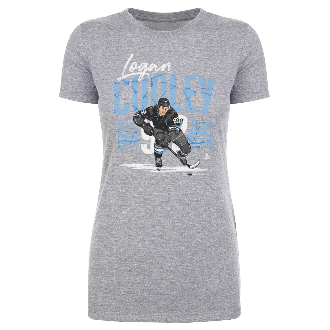 Logan Cooley Utah Player Name WHT Women's T-Shirt 500 LEVEL Heather Gray S Women's T-Shirt