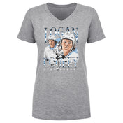 Logan Cooley Utah Vintage WHT Women's V-Neck T-Shirt 500 LEVEL Heather Gray S Women's V-Neck T-Shirt