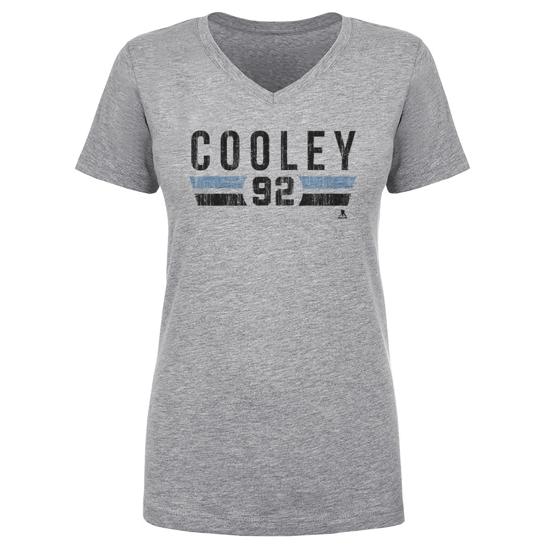 Logan Cooley Utah Font Women's V-Neck T-Shirt 500 LEVEL Heather Gray S Women's V-Neck T-Shirt