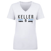 Clayton Keller Utah Font Women's V-Neck T-Shirt 500 LEVEL White S Women's V-Neck T-Shirt