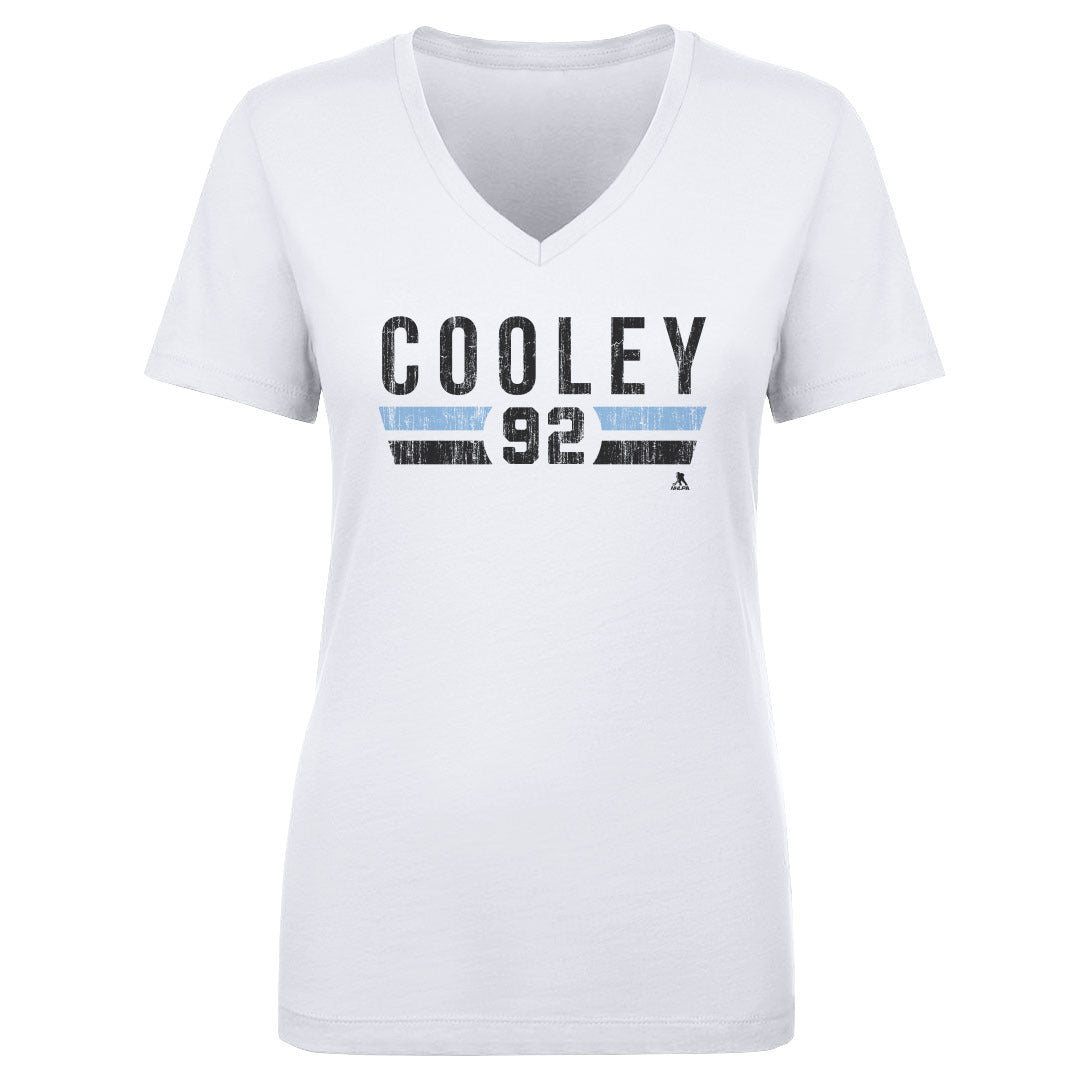 Logan Cooley Utah Font Women's V-Neck T-Shirt 500 LEVEL White S Women's V-Neck T-Shirt