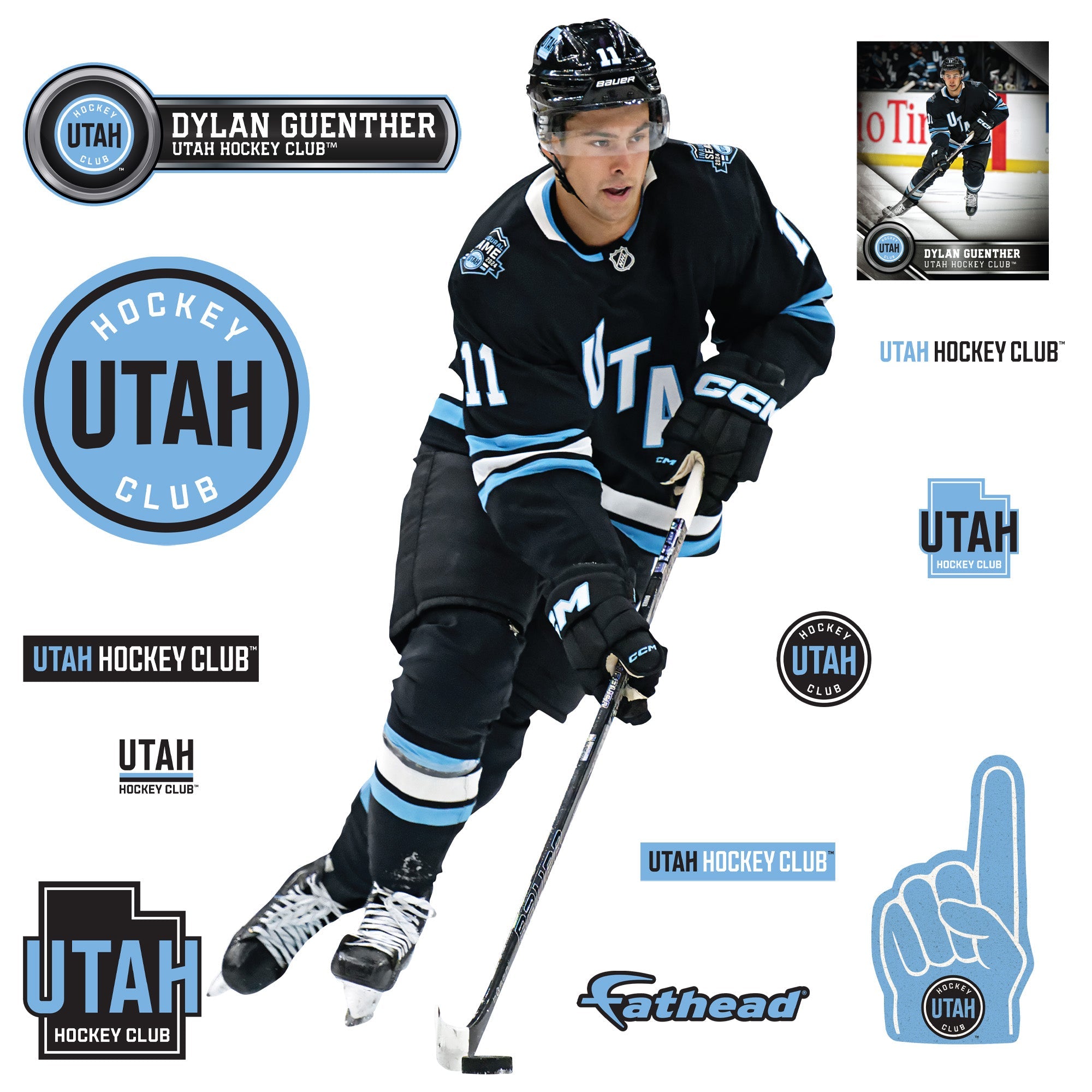 Dylan Guenther - RealBig Collection - Official NHL - Utah Hockey Club - Reusable Vinyl Wall Decals Vinyl Die-Cut Character Fathead